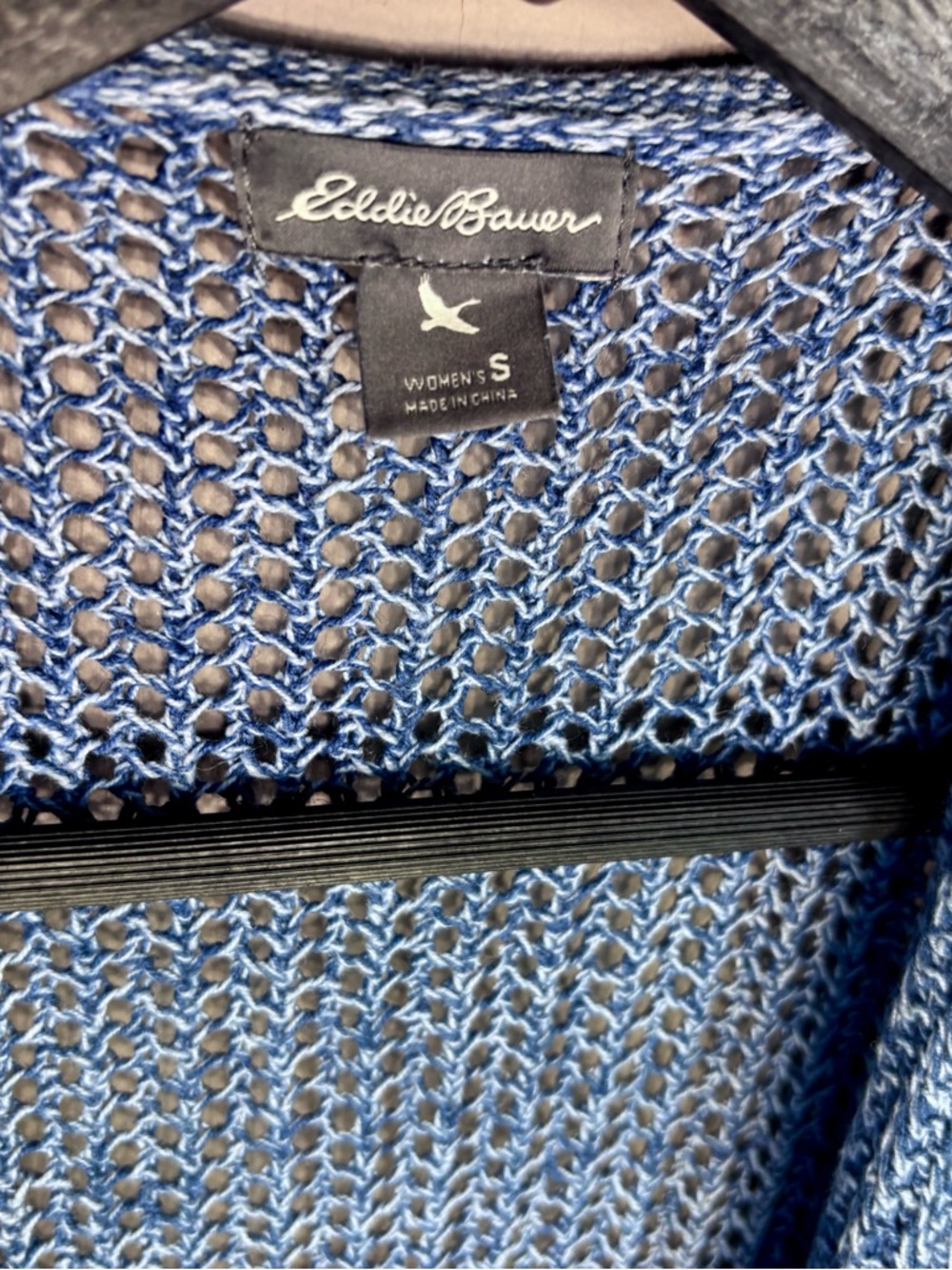EDDIE BAUER Blue Loose-Knit Sweater Cardigan - Picture 2 of 8